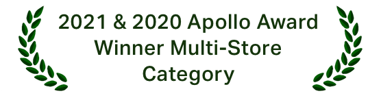 2021 & 2020 Apollo Award Winner Multi-Store Category